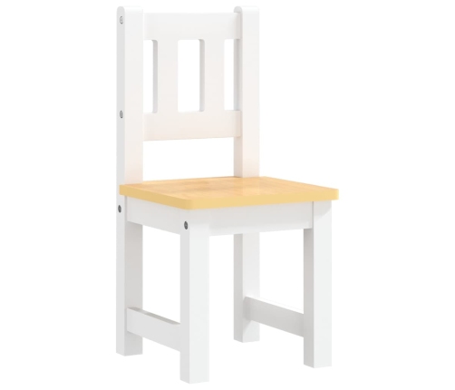 Mesa y silla infantil 3 pzas MDF blanco y beige