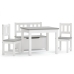 Mesa y sillas infantiles 4 piezas MDF blanco y gris