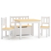 Mesa y sillas infantiles 4 piezas MDF blanco y beige