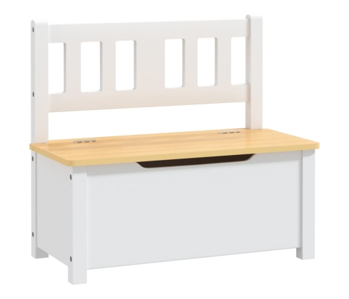 Mesa y sillas infantiles 4 piezas MDF blanco y beige