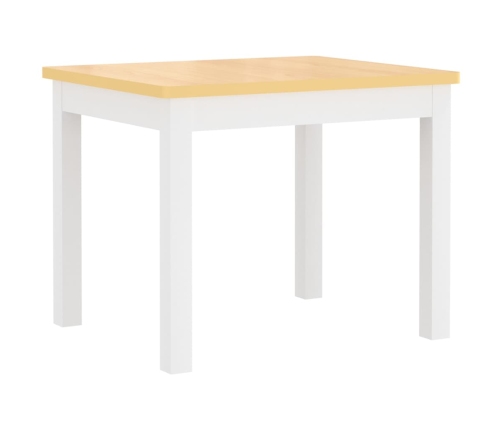 Mesa y sillas infantiles 4 piezas MDF blanco y beige