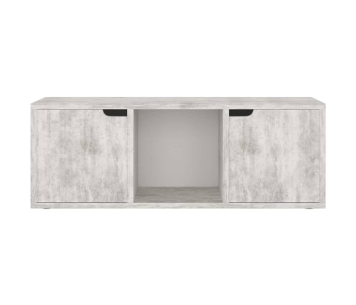 vidaXL Mueble de TV madera de ingeniería hormigón 88,5x27,5x30,5 cm