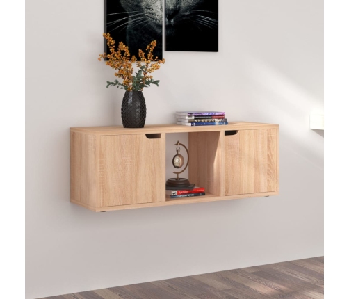 Mueble de TV madera ingeniería roble Sonoma 88,5x27,5x30,5 cm