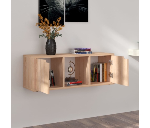 Mueble de TV madera ingeniería roble Sonoma 88,5x27,5x30,5 cm