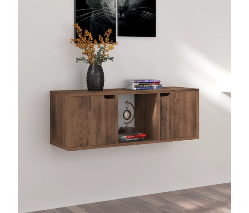 Mueble TV madera de ingeniería roble ahumado 88,5x27,5x30,5 cm