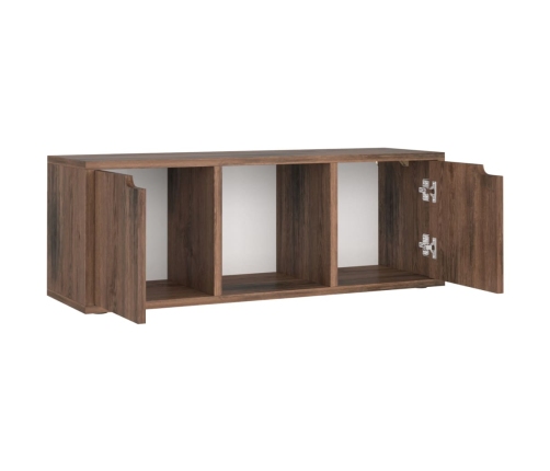 Mueble TV madera de ingeniería roble ahumado 88,5x27,5x30,5 cm