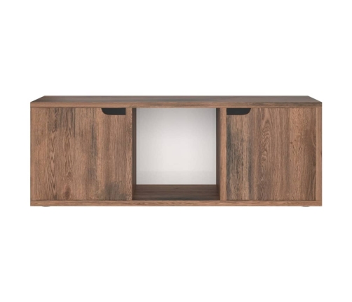 Mueble TV madera de ingeniería roble ahumado 88,5x27,5x30,5 cm