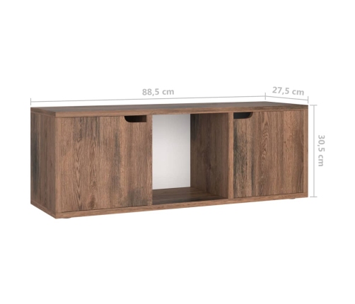 Mueble TV madera de ingeniería roble ahumado 88,5x27,5x30,5 cm