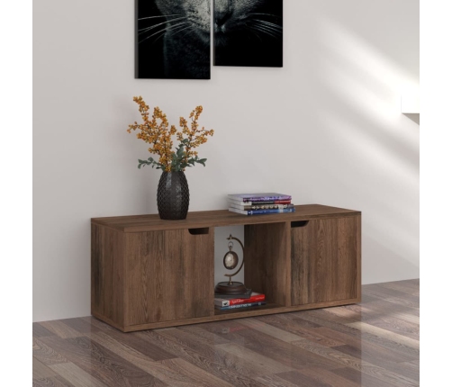 Mueble TV madera de ingeniería roble ahumado 88,5x27,5x30,5 cm