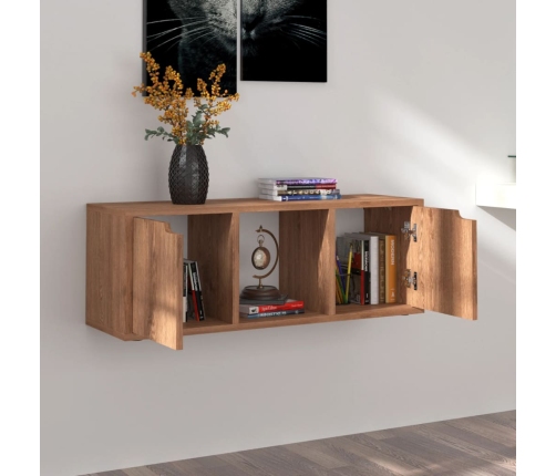 Mueble TV madera de ingeniería marrón roble 88,5x27,5x30,5 cm