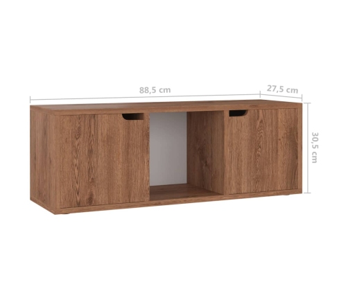 Mueble TV madera de ingeniería marrón roble 88,5x27,5x30,5 cm