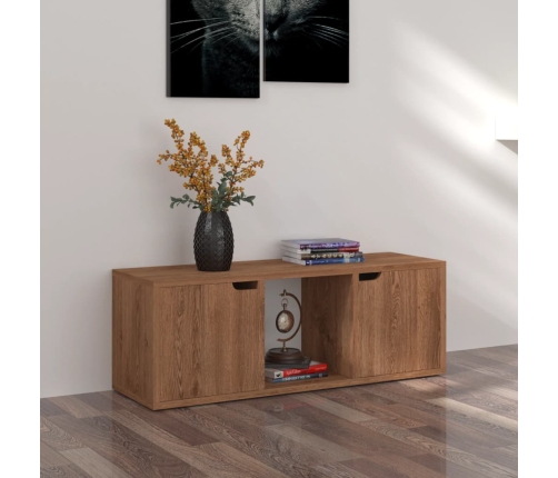 Mueble TV madera de ingeniería marrón roble 88,5x27,5x30,5 cm