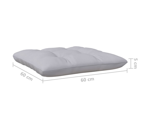 Juego muebles de jardín 3 pzas cojines gris madera pino maciza