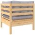 Juego muebles de jardín 3 pzas cojines gris madera pino maciza