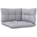 Juego muebles de jardín 3 pzas cojines gris madera pino maciza