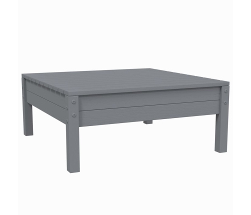 Juego muebles de jardín 3 pzas cojines gris madera pino maciza