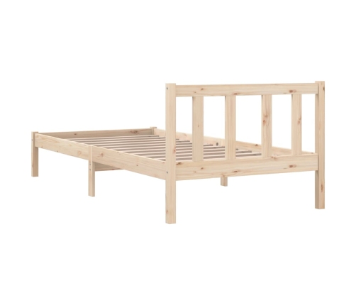 Estructura de cama individual pequeña sin colchón madera maciza