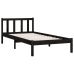 vidaXL Estructura de cama madera maciza pino individual negro 90x190cm