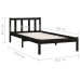 vidaXL Estructura de cama madera maciza pino individual negro 90x190cm