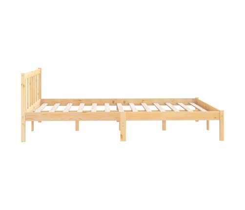 Estructura de cama doble pequeña sin colchón madera maciza