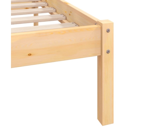 Estructura de cama doble pequeña sin colchón madera maciza