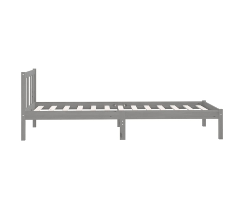 Estructura de cama de madera maciza de pino gris 90x200 cm