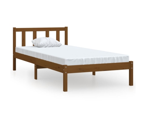 Estructura de cama madera maciza pino marrón miel 90x200 cm