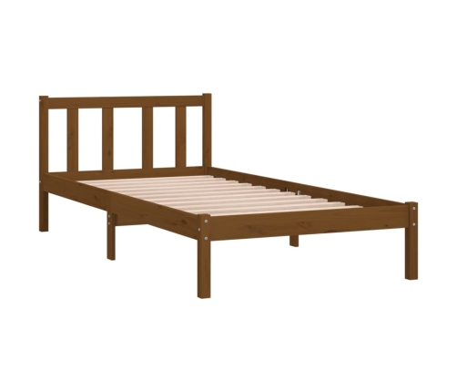 Estructura de cama madera maciza pino marrón miel 90x200 cm