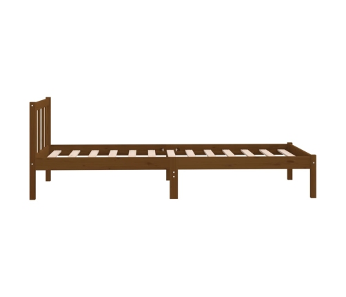 Estructura de cama madera maciza pino marrón miel 90x200 cm