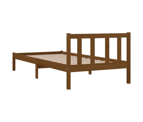 Estructura de cama madera maciza pino marrón miel 90x200 cm