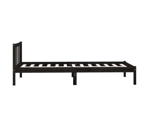 Estructura de cama sin colchón madera maciza negro 90x200 cm