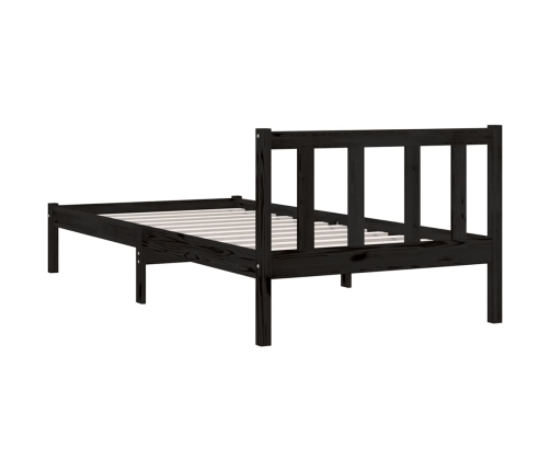 Estructura de cama sin colchón madera maciza negro 90x200 cm