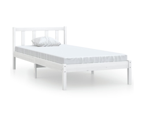 Estructura de cama sin colchón madera maciza blanco 100x200 cm