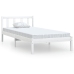 Estructura de cama sin colchón madera maciza blanco 100x200 cm