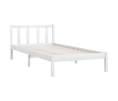 Estructura de cama sin colchón madera maciza blanco 100x200 cm