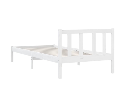 Estructura de cama sin colchón madera maciza blanco 100x200 cm