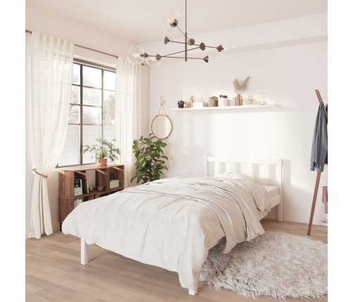 Estructura de cama sin colchón madera maciza blanco 100x200 cm