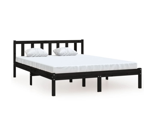 vidaXL Estructura de cama de madera maciza de pino negra 120x200 cm