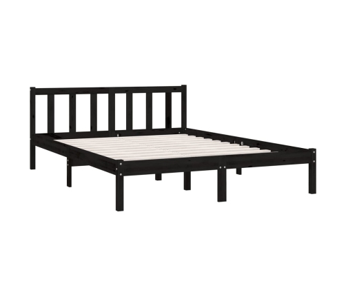 vidaXL Estructura de cama de madera maciza de pino negra 120x200 cm