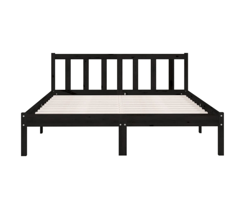 vidaXL Estructura de cama de madera maciza de pino negra 120x200 cm