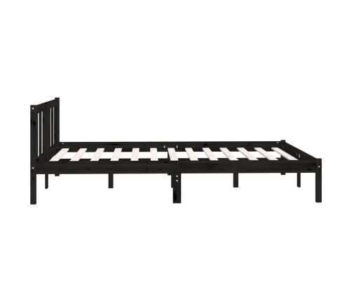 vidaXL Estructura de cama de madera maciza de pino negra 120x200 cm