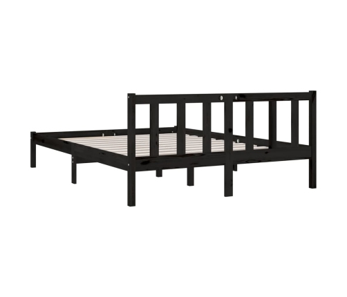 vidaXL Estructura de cama de madera maciza de pino negra 120x200 cm