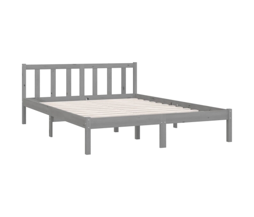 Estructura de cama de madera maciza de pino gris 140x200 cm