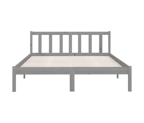 Estructura de cama de madera maciza de pino gris 140x200 cm