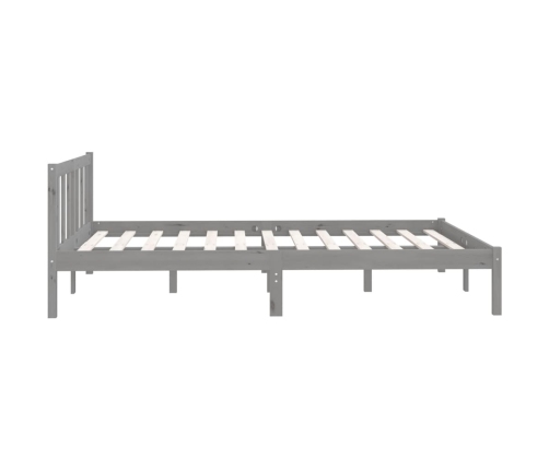 Estructura de cama de madera maciza de pino gris 140x200 cm