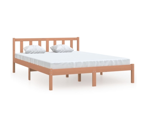 Estructura de cama madera maciza de pino marrón miel 140x200 cm