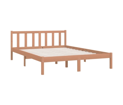 Estructura de cama madera maciza de pino marrón miel 140x200 cm