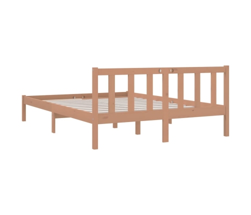 Estructura de cama madera maciza de pino marrón miel 140x200 cm