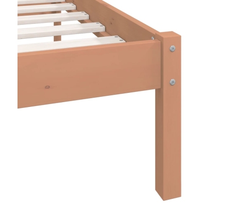 Estructura de cama madera maciza de pino marrón miel 140x200 cm