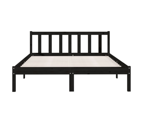 Estructura de cama sin colchón madera maciza negro 140x200 cm